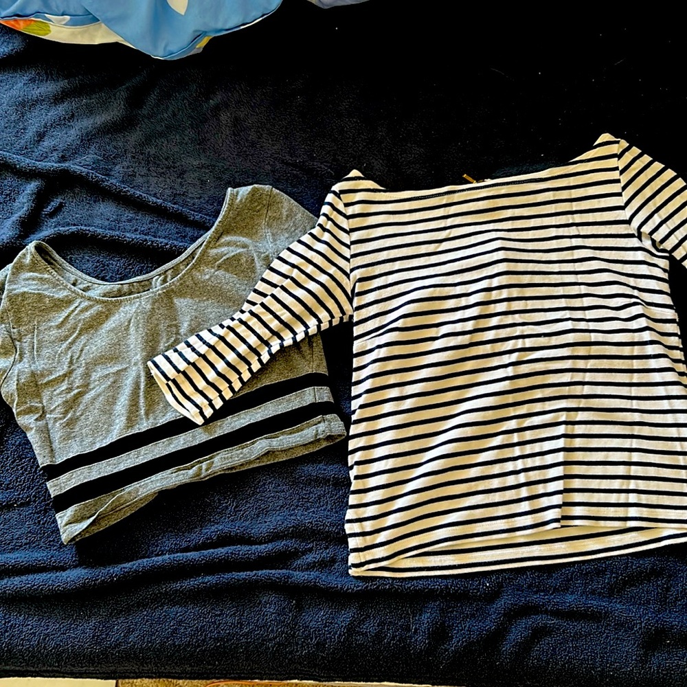 2 tops for $5.can sell individually. Size 0-4